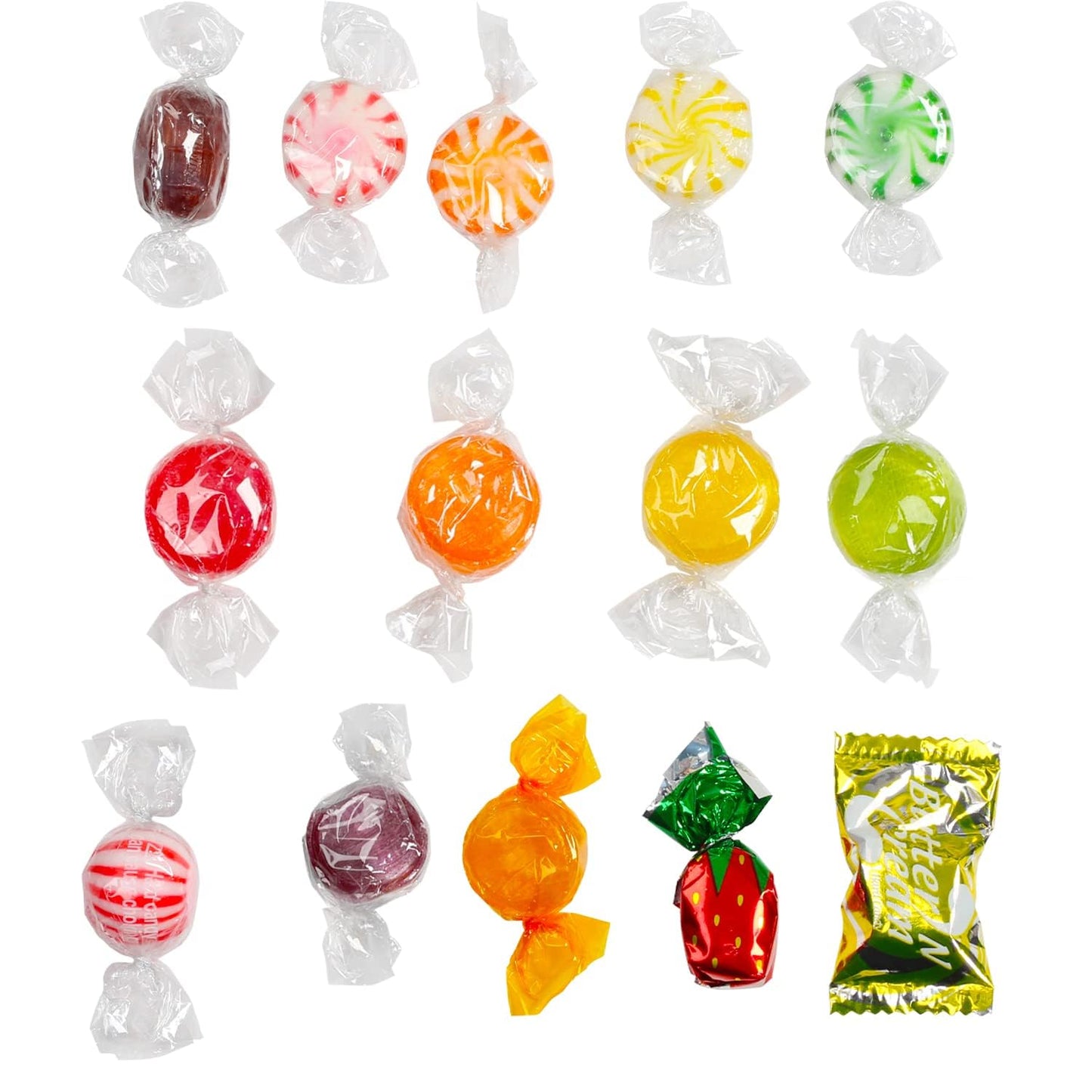 Hard Candy Mix - 7 Pounds - Big Bulk Hard Candies Individually Wrapped - Candy Assortment - Old Fashioned Candies - Rootbeer, Strawberry, Toffee, Mint and More