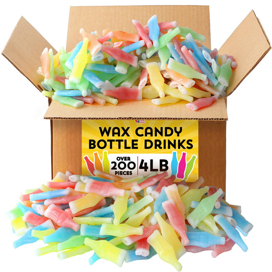 Wax Bottle Candy - 4 Pounds - Wax Candies - 90s Novelty Treats - Candy Drinks
