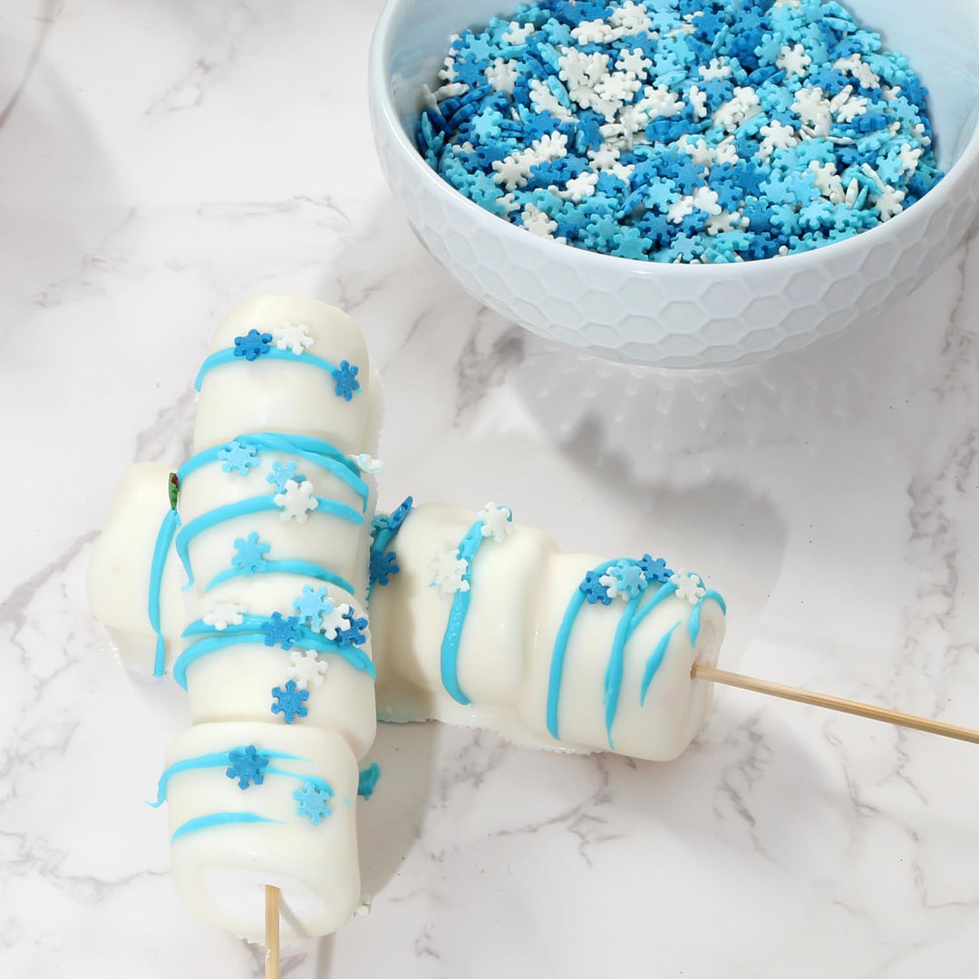 Snowflake Confetti Sprinkles - 1.2 Pounds - Christmas Sprinkles - Blue & White Jimmies - Bulk Sprinkle Mix for Decorating - Great for Baking Cookies, Cakes, Cupcakes, and More!