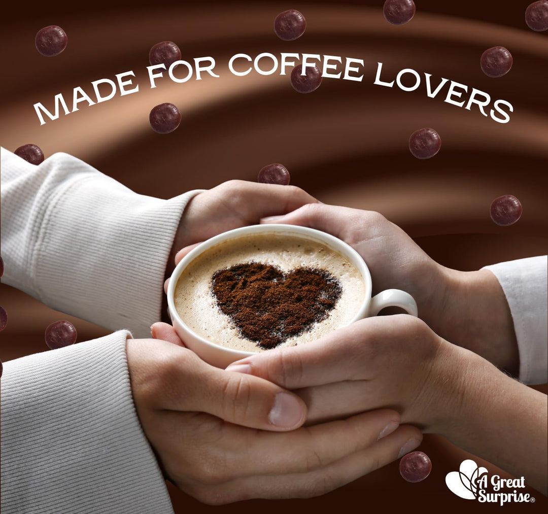 A Great Surprise Coffee-flavored Hard Candies - 3 Pounds - Individually Wrapped - Big Bulk Coffee Candy Original (Dark Roast)