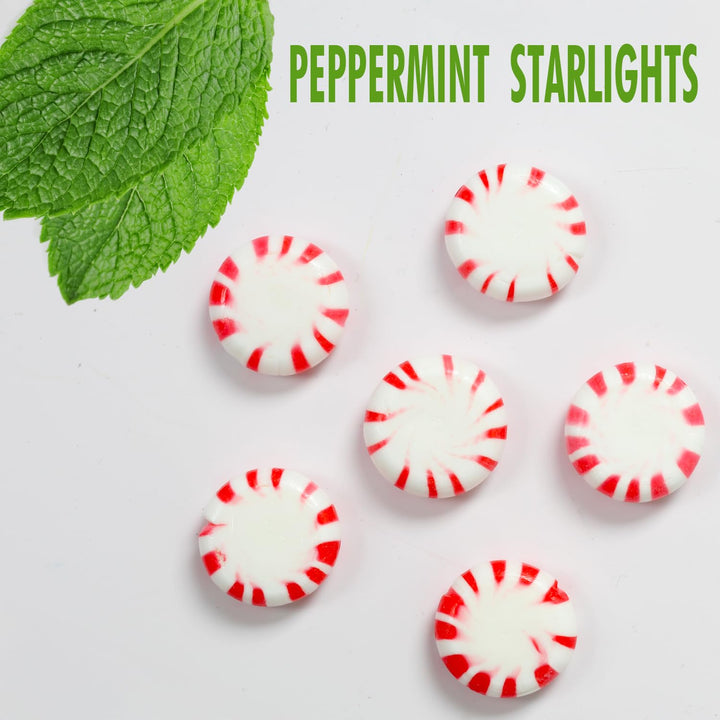 Starlight Peppermint Candy - 5 lb Bulk Bag - Red & White Peppermint Hard Candy - Individually Wrapped Mints for Office Candy Bowls