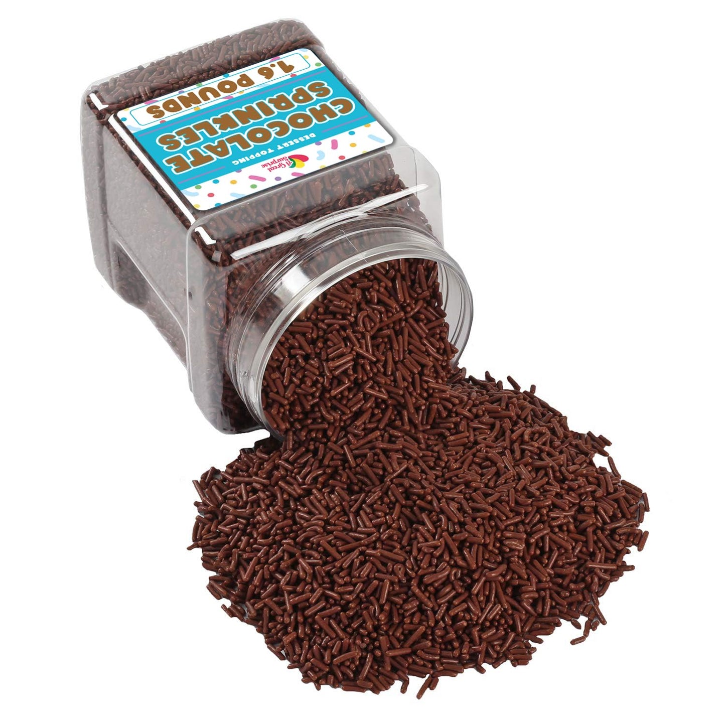 Chocolate Sprinkles - 1.6 Pounds - Brown Halloween Jimmies - Chocolate Football Sprinkles for Ice Cream, Cake Decorating, Cookies, Cupcakes, Brownies