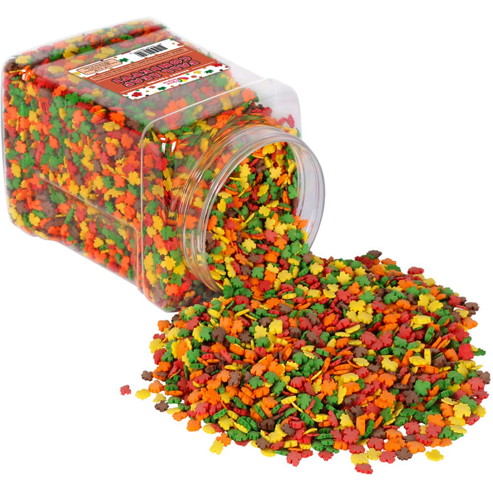 Thanksgiving Sprinkles - 1.7 Pounds - Fall Leaf Sprinkles for Baking - Autumn Leaf Shapes - Toppings for Cupcakes, Cookies, Cake Decorating