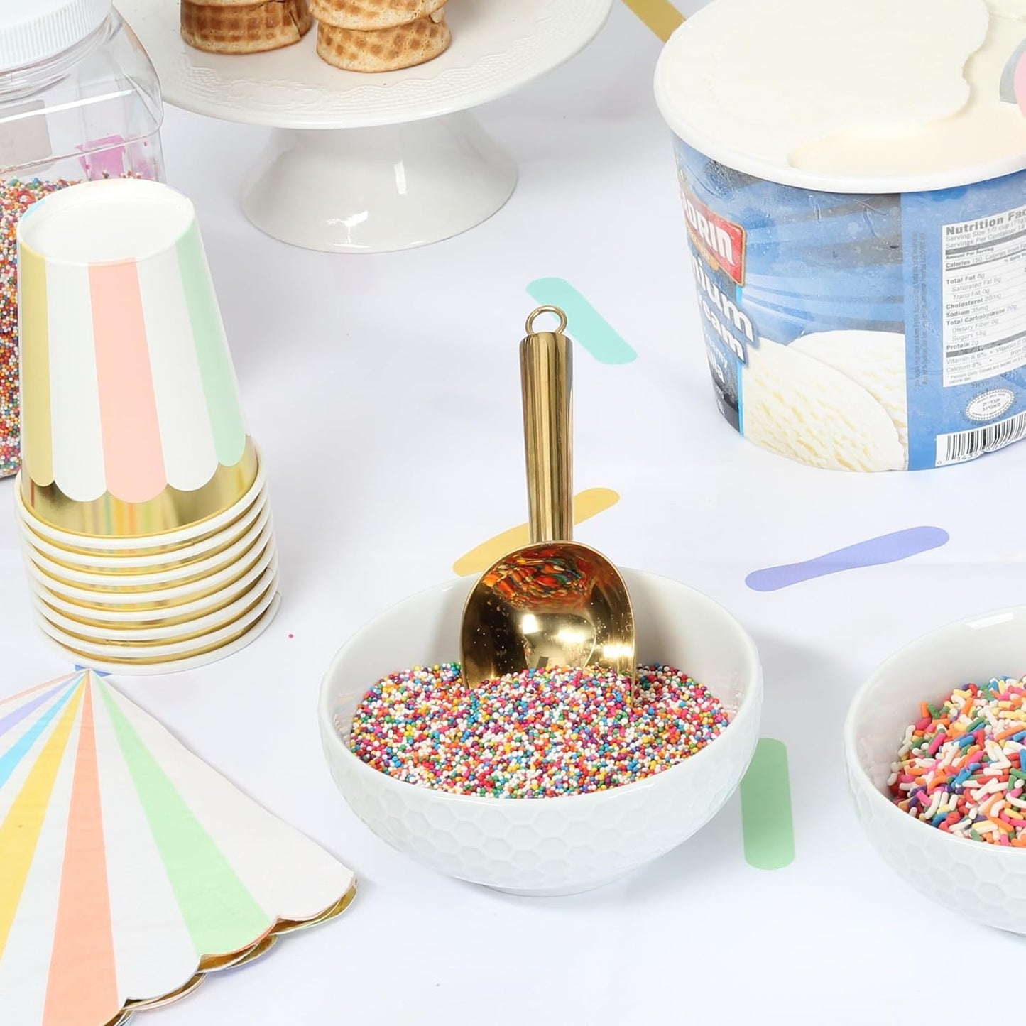 Bulk Rainbow Nonpareils Sprinkles - 10 lbs - Vegan Kosher Colorful Candy Topping for Baking, Cake Decorating, Cookies, Cupcakes - Confectionery Decoration for Professional and Home Bakers