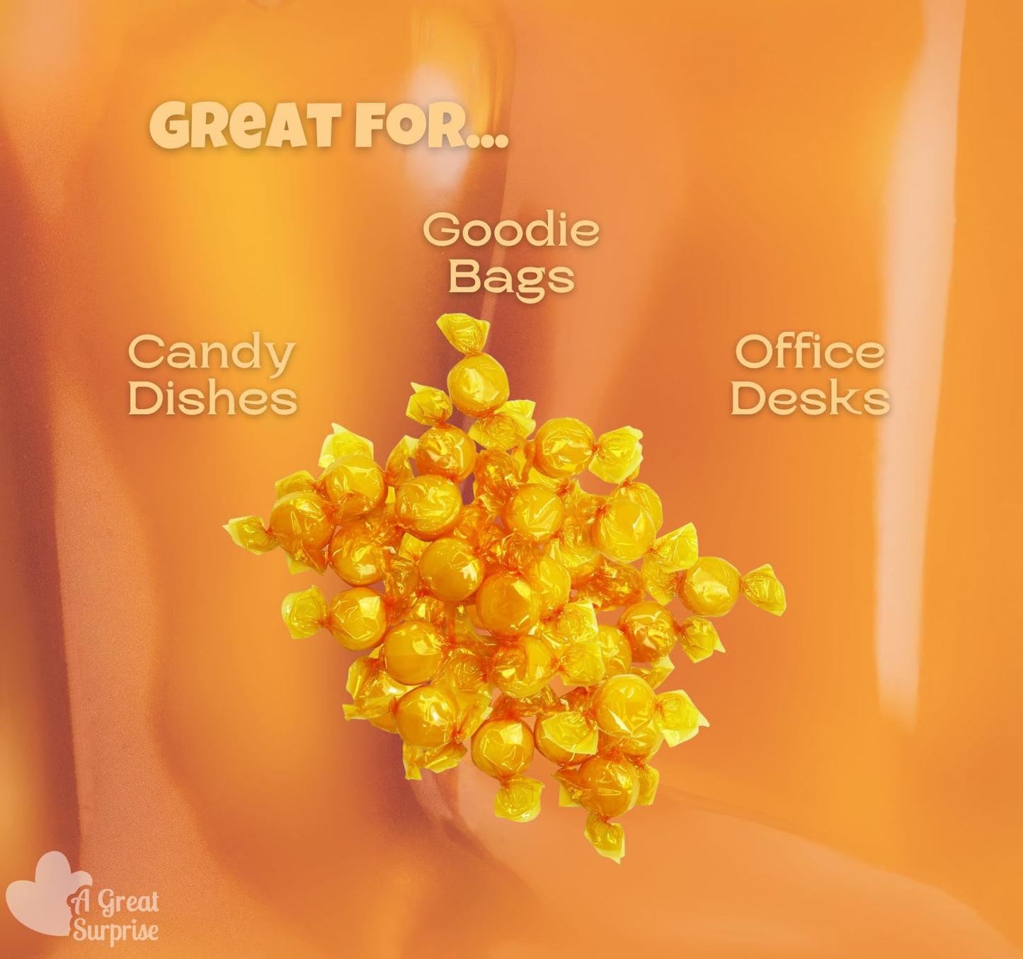 Butterscotch Hard Candy - 4 Pounds - Individually Wrapped Butter Scotch Candies - Yellow Candy - Butterscotch Discs Buttons - Bulk Candy