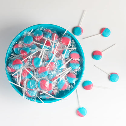 Pink and Blue Lollipops - 3 Pounds - Summer Cotton Candy Suckers - Gender Reveal Candy Favors - Baby Shower Party