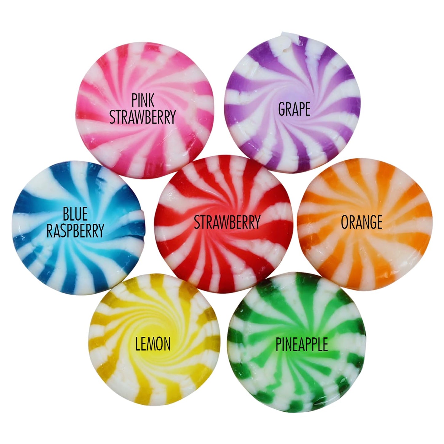 Assorted Fruit Starlights - 3 Pounds - Pinwheel Fruit Candies - Fruit Flavored Hard Candy - Individually Wrapped -Office, Desk, Classroom