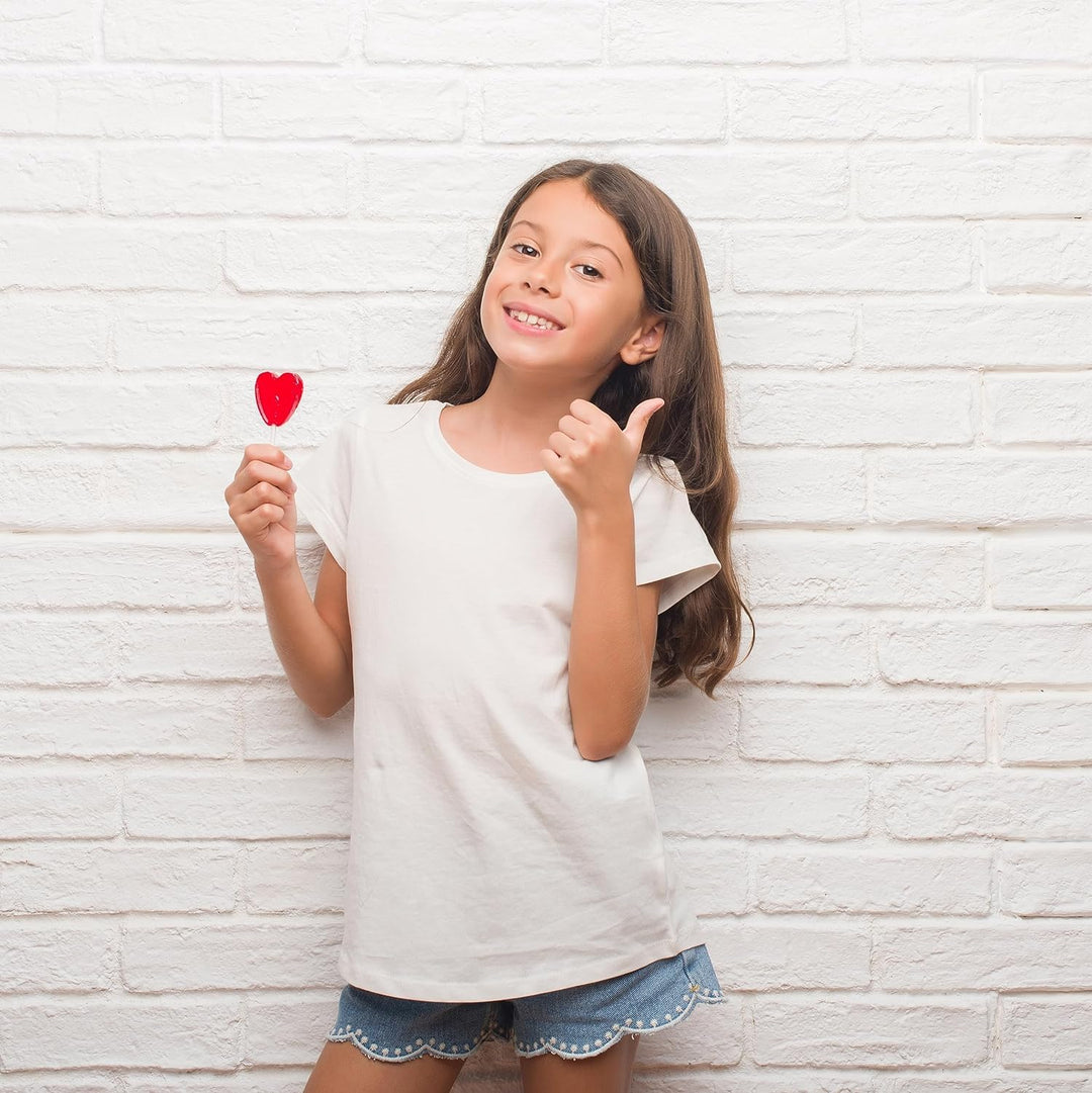 Red Heart Lollipops - 3 Pounds - Heart Shaped Suckers - Red Christmas Candies for Candy Buffet - Strawberry Flavored