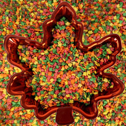 Fall Sprinkles - 10 oz - Fall Leaf Sprinkles for Baking - Autumn Cupcake Leaf Sprinkles - Thanksgiving Sprinkles for Cupcakes, Cookies, Cake Decorating - Bulk Fall Candy Sprinkles