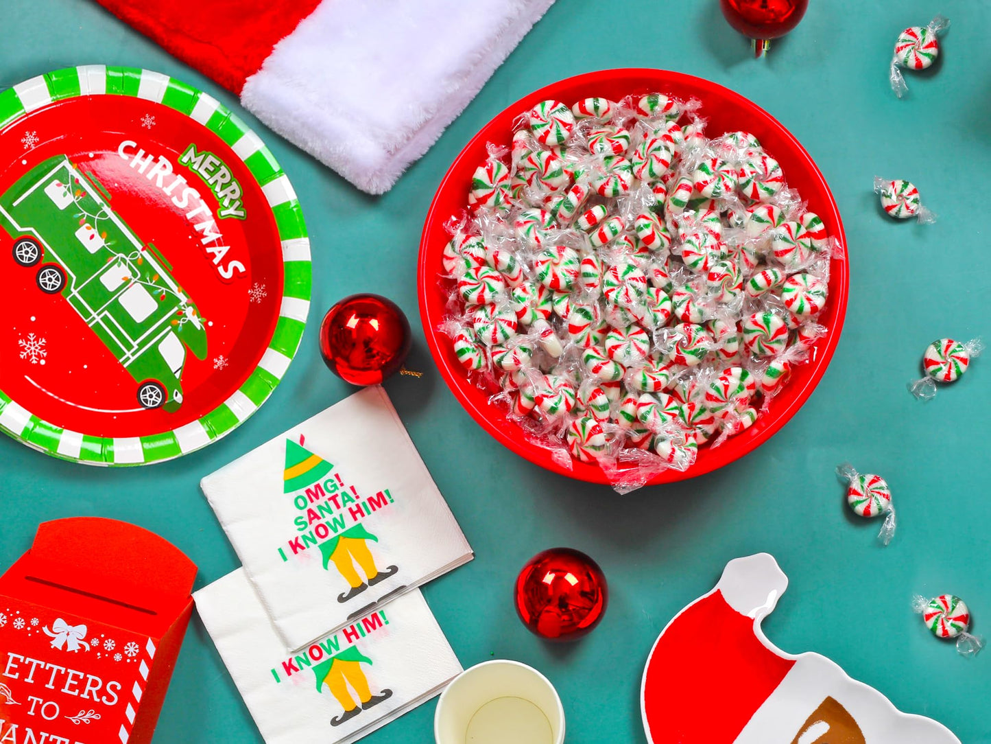 Christmas Peppermint Starlights - 3 Pounds - Mints Bulk Candy - After Dinner Mints - Peppermint Hard Candy - Red and Green Candies