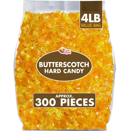 Butterscotch Hard Candy - 4 Pounds - Individually Wrapped