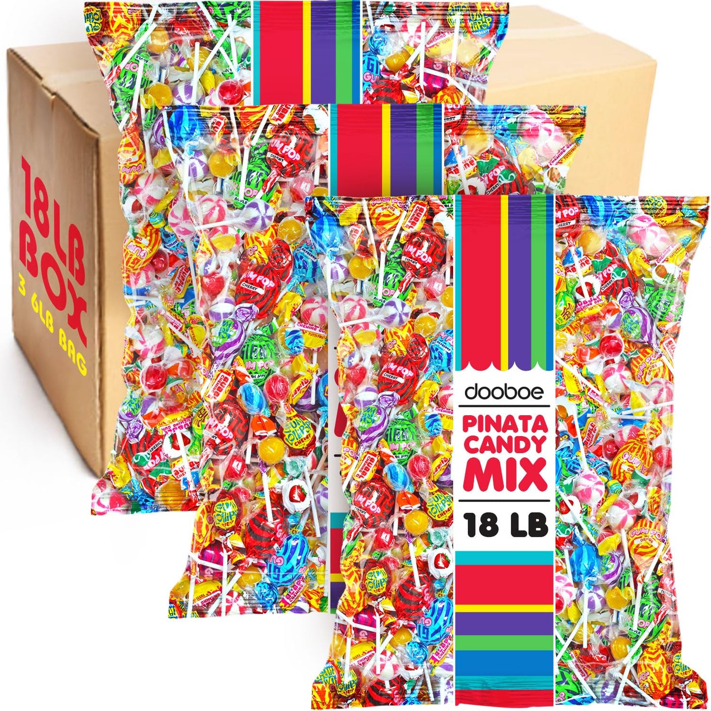 Bulk Candy Individually Wrapped - 18 Pounds - Pinata Candies - Parade Throws, Birthday, Office, School, Camps
