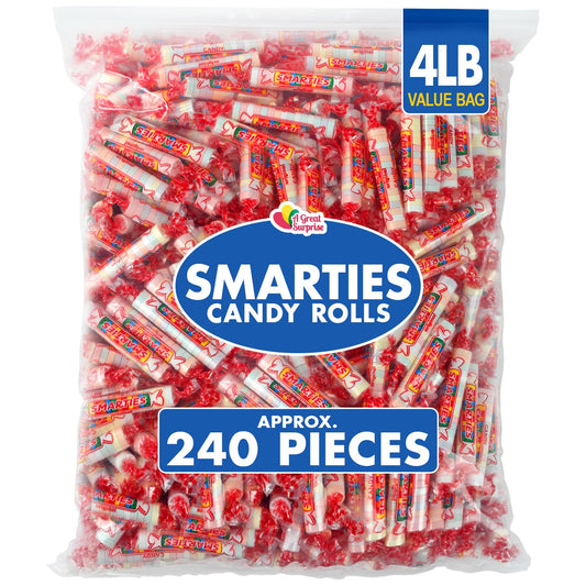 Smarties Candy - 4 Pounds - Parade Candy Rolls - Individually Wrapped Sweeties Candies - Red Bulk Candies for Goodie Bag Fillers - Original Flavor - Pinata Filler Candies