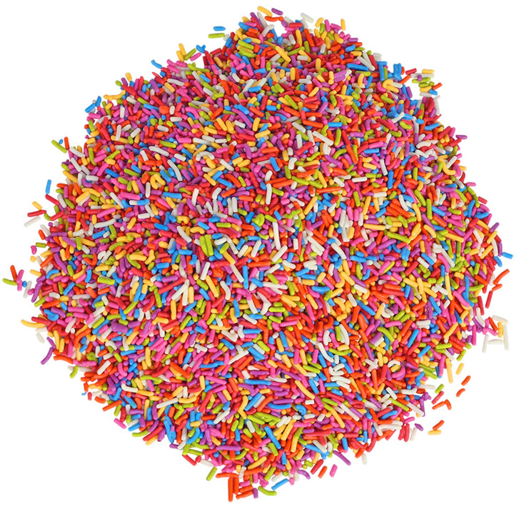 Bulk A Great Surprise Dye Free Rainbow Sprinkles - 14 Ounces - Naturally Colored Rainbow Jimmies - Vegan, Non-GMO Dessert Toppings for Ice Cream, Cookies, Cupcakes, Cake Decorating