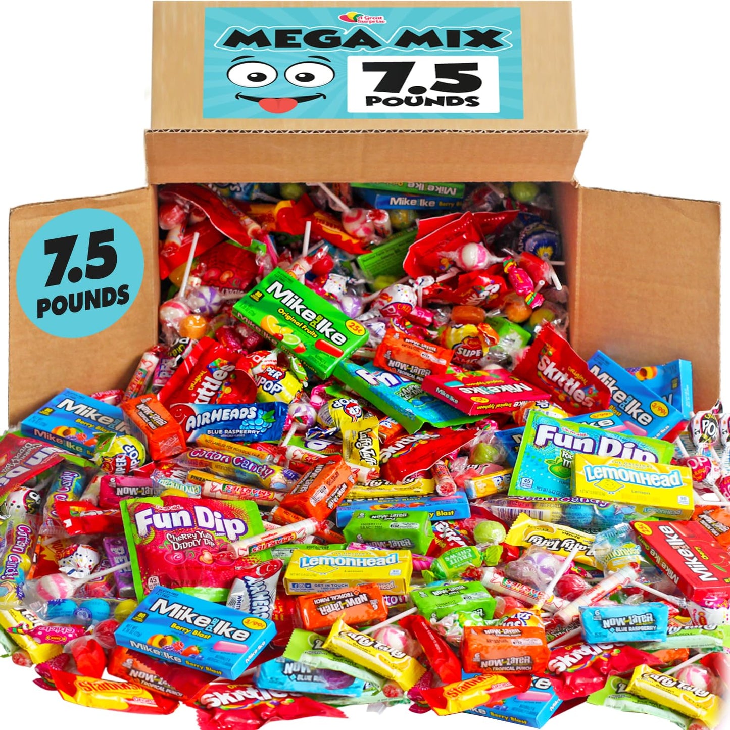 Bulk Candy - 7.5 Pounds - Birthday Bulk Candy - Assorted Pinata Stuffer Filler Candies - Birthday Party Candy Favors - Goodie Bag Stuffers - Bulk Candy for Offices, Schools, Claw Machines Individually Wrapped