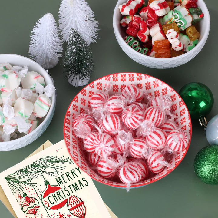 Christmas Peppermint Candy Balls Bulk  3 Pounds - Individually Wrapped Red & White Hard Mints for Candy Buffet, Holiday, Party Favors & Events  Classic Round Peppermints