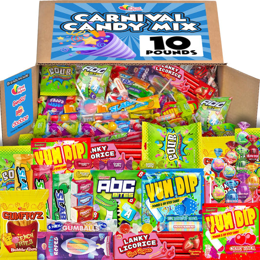 Bulk Candy Individually Wrapped Gift - 10 Pounds - Big Bulk Candies - Party Favor Treats for Birthdays, Parades, Offices (Carnival)