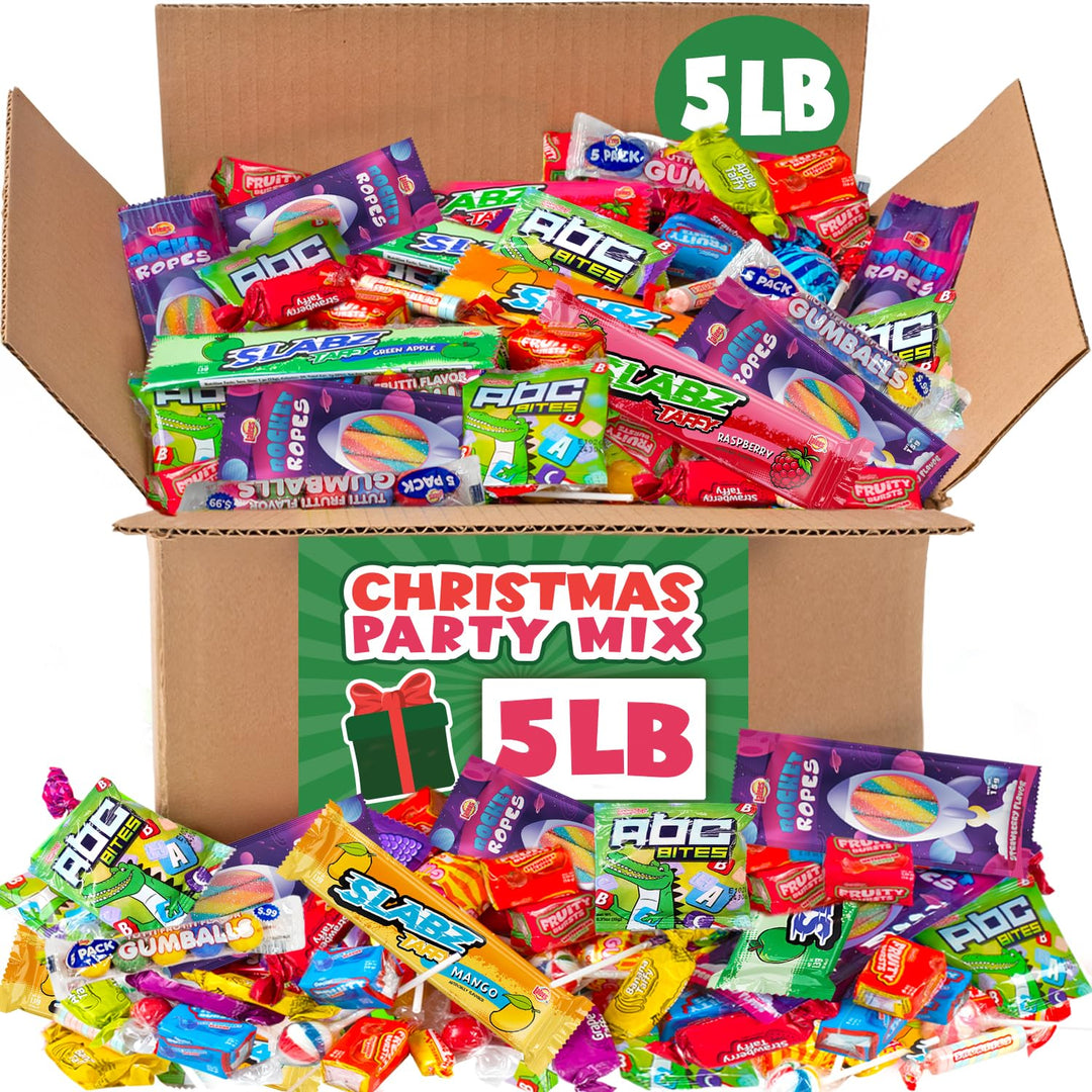 Party Pinata Candy Mix - 5 Pounds - Christmas Big Bulk Parade Candies - Birthday Candies for Goodie Bags - Candy Individually Wrapped - Pinata Filler Stuffer Variety Pack