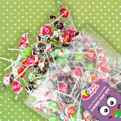 Gum Lollipops - 4 Pounds - Christmas Gum Filled Lollipops and Suckers - Holiday Assorted Flavors Lollipops - Xmas Lollipops Gum Center - Bulk Party Candy
