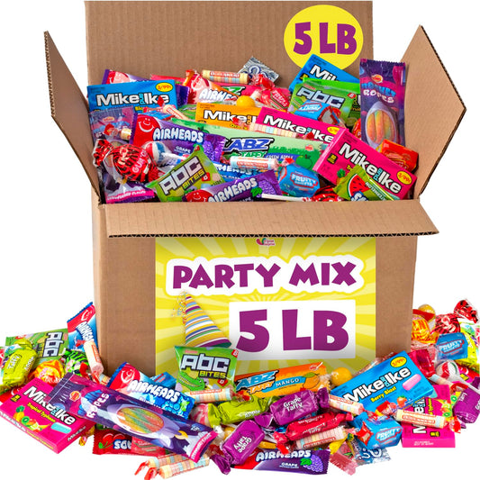 Holiday Party Pinata Candy Mix - 5 POUNDS - Big Bulk Parade Candies - Birthday Candies for Goodie Bags - Candy Individually Wrapped - Pinata Filler Stuffer Variety Pack