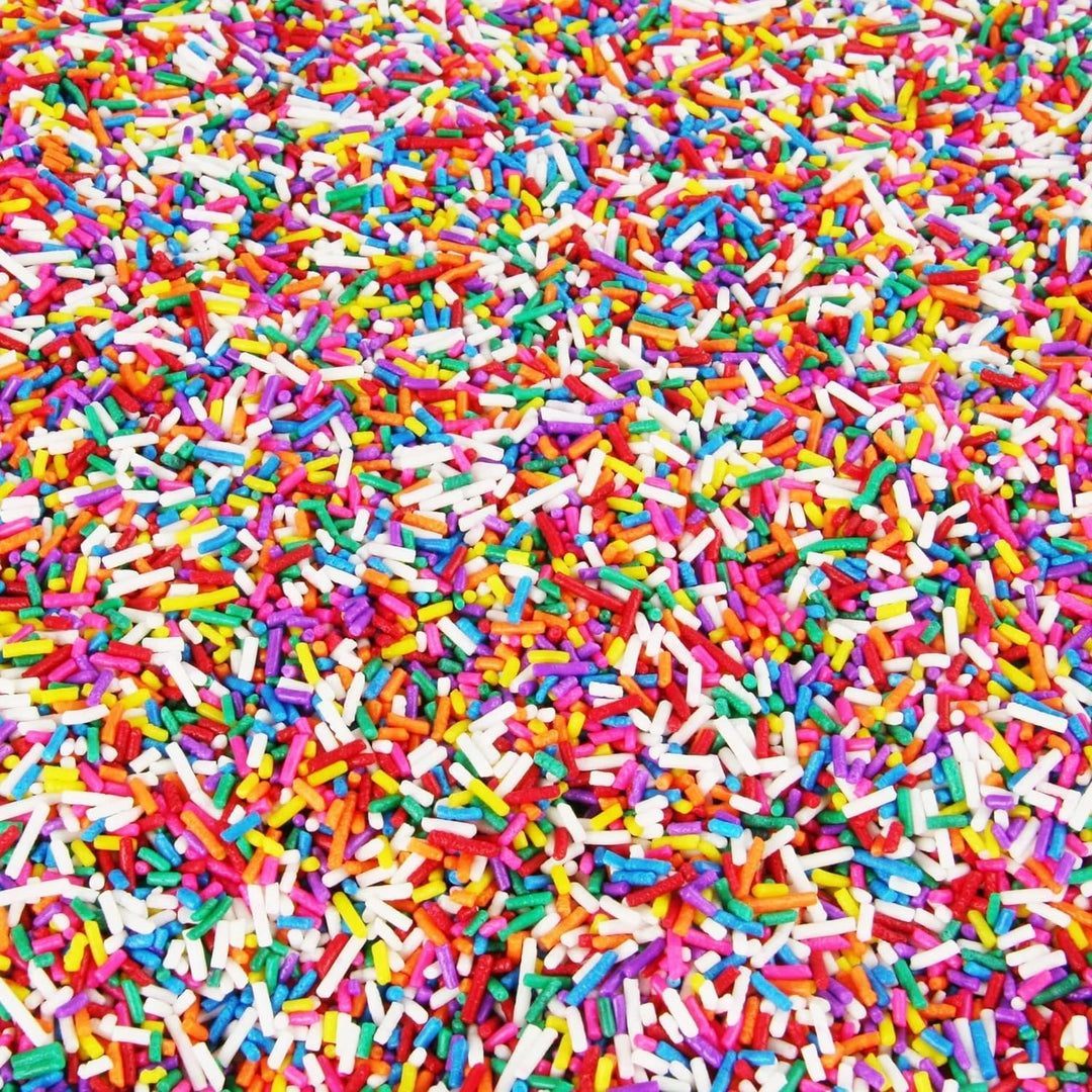 Rainbow Sprinkles - 1.6 Pounds - Ice Cream Sundae Toppings - Colorful Rainbow Jimmies for Cake Decorating, Baking, Cupcakes, Cookies