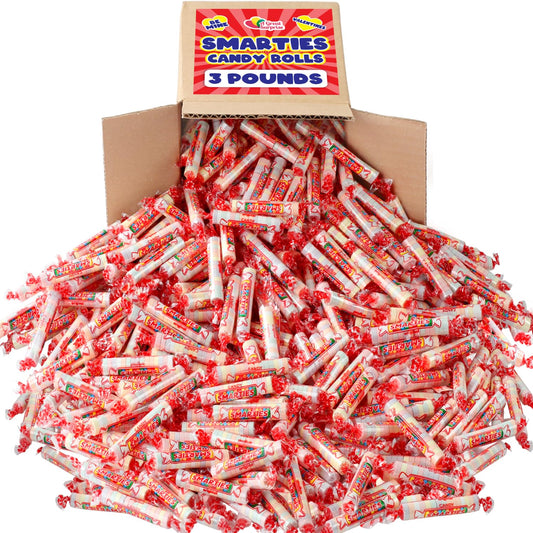 Smarties Candy - 3.2 Pounds - Valentine's Smarties - Bulk Parade Candy - Individually Wrapped Classroom Candy - Original Flavor - Red Candy - Goodie Bag Filler Candies - Party Candy