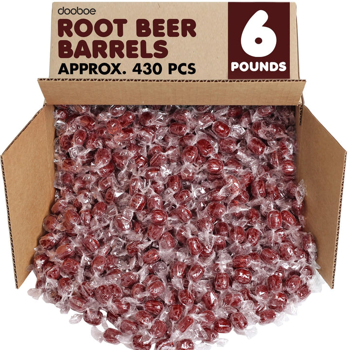 Dooboe Root Beer Barrels Hard Candy - 6 Pounds - Individually Wrapped - Old Fashion Classic Nostalgic Candies