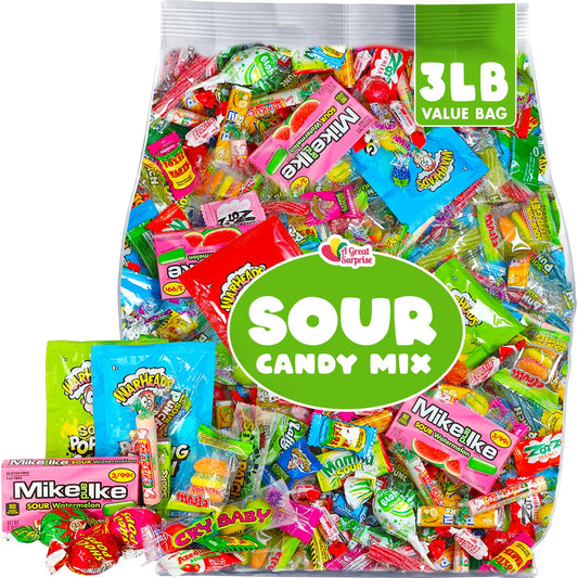 Sour Candy Variety Pack - 3 Pounds - Bulk Sour Candy - Sour Pinata Candies Mix - Bulk Pinata Candy Assortment - Extreme Sour Candy for Kids/Adults