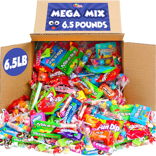 Candy Bulk - 6.5 Pounds - Candy Variety Pack - Individually Wrapped Candies - HUGE Candy Assortment - Big Bulk Candy Favors for Treat Bags, Parades, Pinata Stuffers - OVER 350 Pieces of Candy