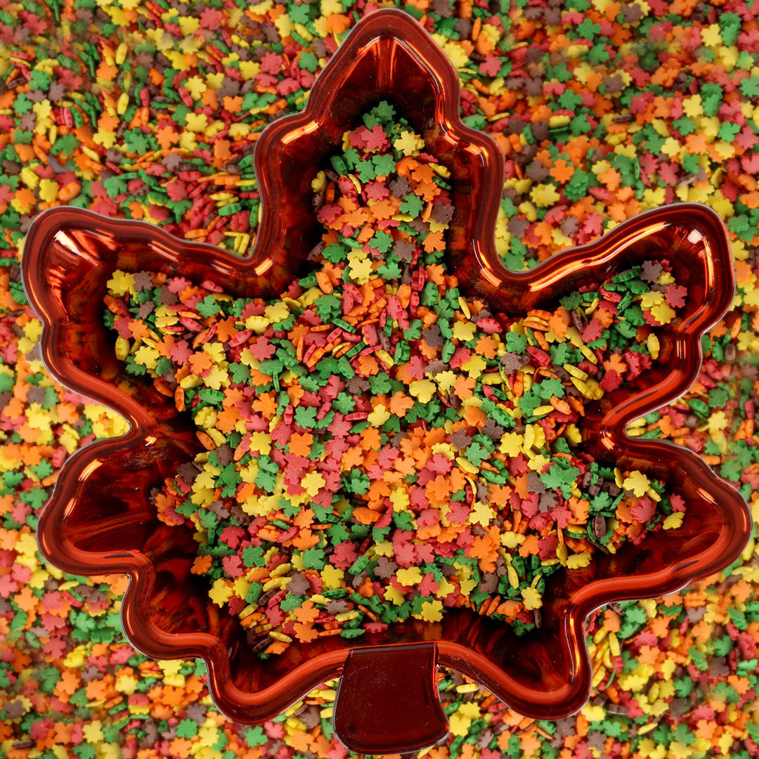 Thanksgiving Sprinkles - 1.7 Pounds - Fall Leaf Sprinkles for Baking - Autumn Leaf Shapes - Toppings for Cupcakes, Cookies, Cake Decorating