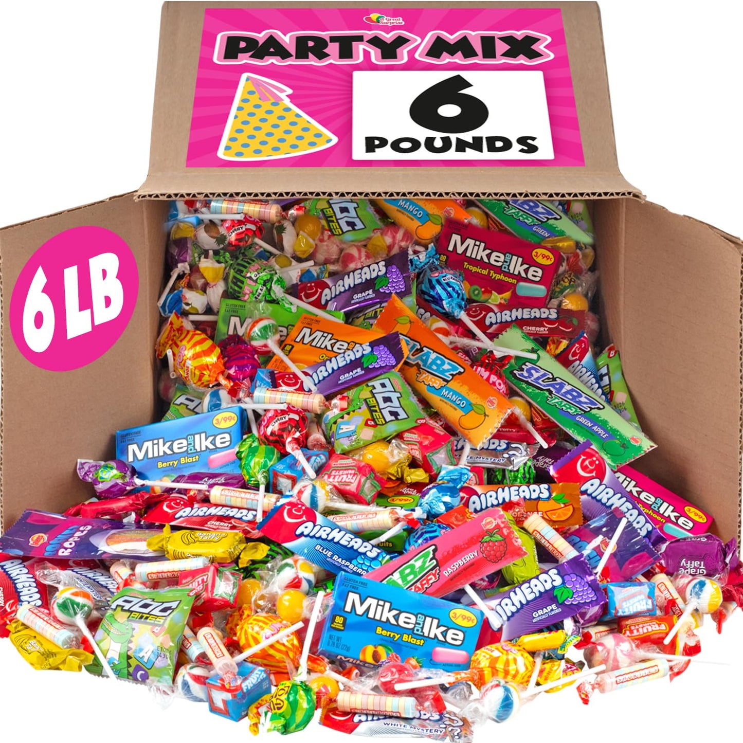 Candy Bulk - 6 Pounds - Individually Wrapped Candies - Pinata Filler Mix - Big Box of Candy - Bulk Party Candy Variety- Candy Birthday Party Favors For Treat Bags