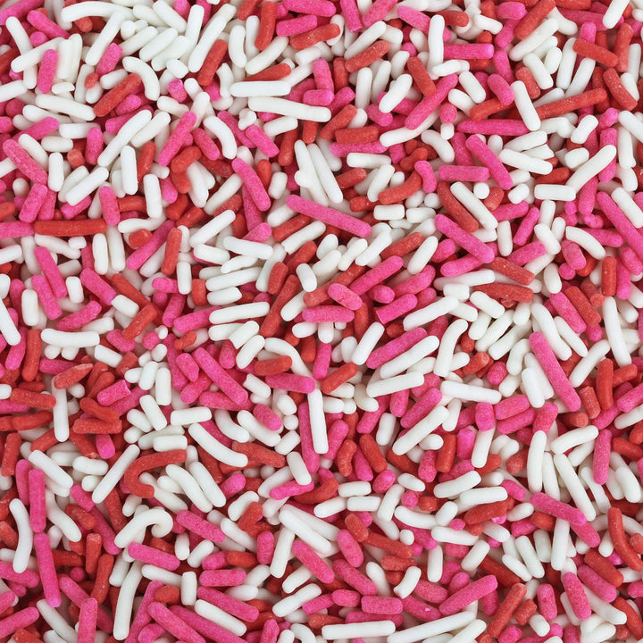 Valentines Day Sprinkles - 1.6 LB - Pink, Red and White Jimmies - Cookie, Cupcake, Cake Decorating Bulk