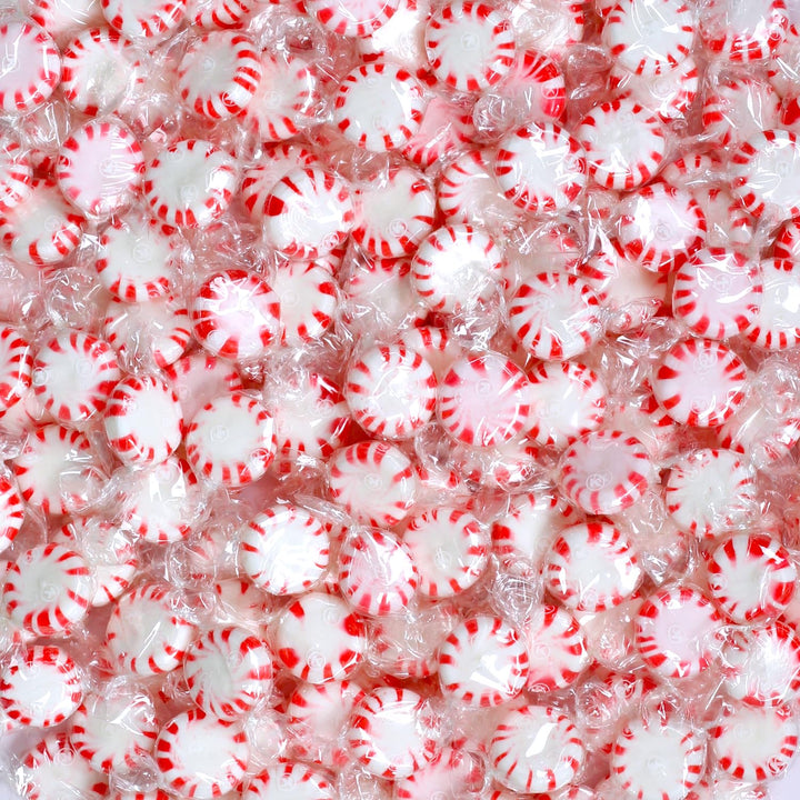 Starlight Peppermint Candy - 5 lb Bulk Bag - Red & White Peppermint Hard Candy - Individually Wrapped Mints for Office Candy Bowls