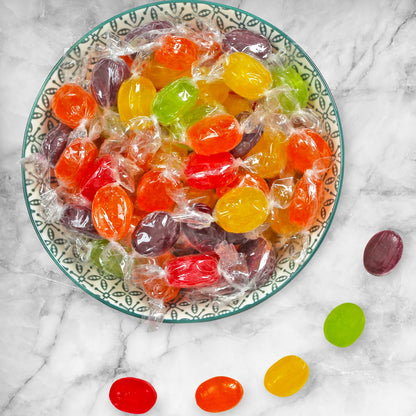 Assorted Fruit Hard Candy - 5 Pounds - Classic Hard Candies Assortment - Oval Shaped Sweets for Offices, Desk, Parties