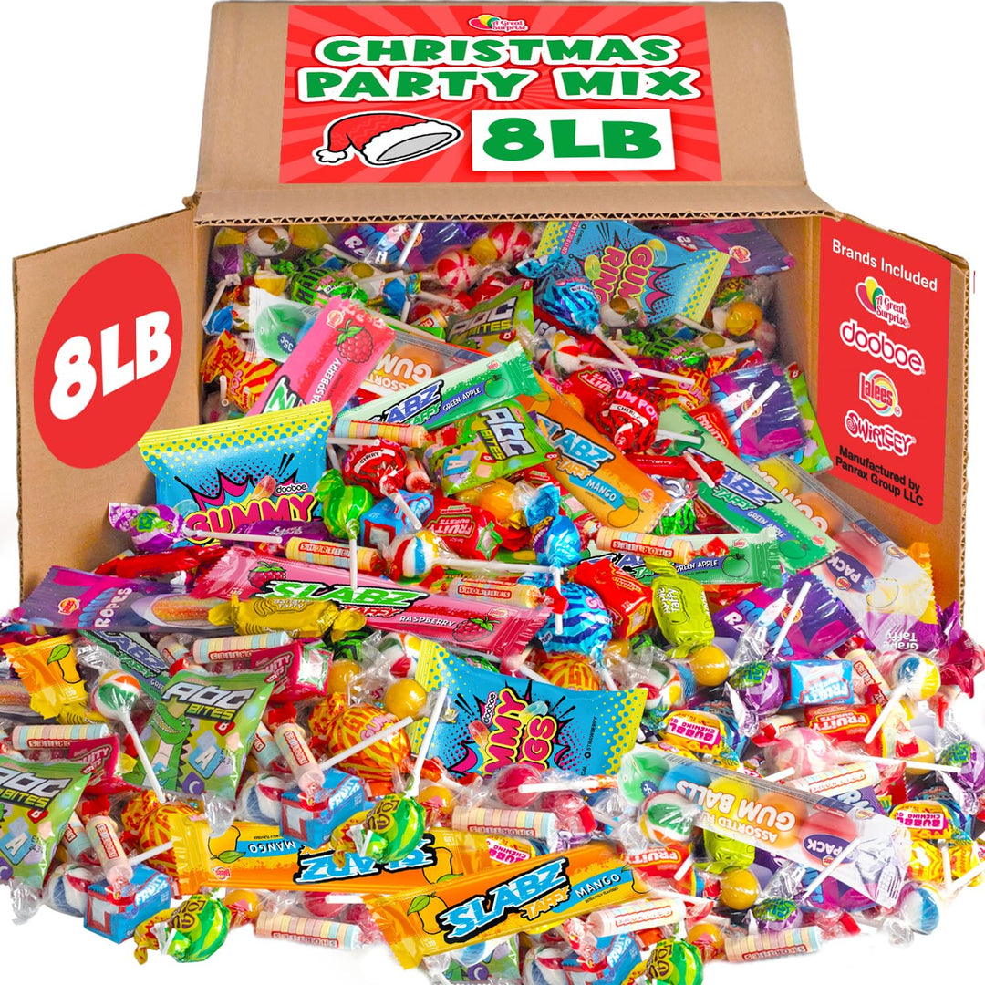 Christmas Candy Bulk - 8 Pound Bundle - Big Bulk Candies for Pinatas, Gifting, Birthdays, Offices, Gift
