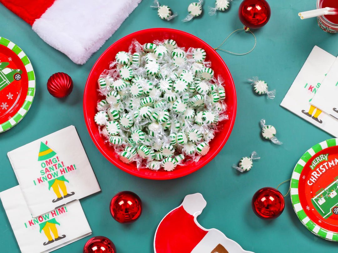 A Great Surprise Spearmint Starlight Mints  4-Pound Bulk Bag - Individually Wrapped - Green and White Hard Candies for Office, Reception