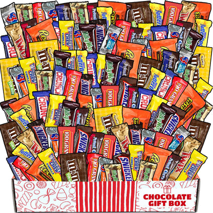 Chocolate Gift Basket - Chocolate Candy Box Variety Pack - Chocolate Care Package - Crave Box - Individually Wrapped Fun Size Candy Bars