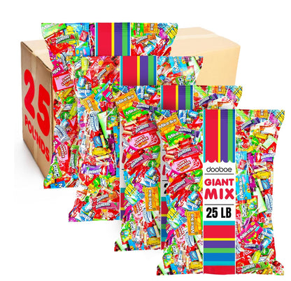 Bulk Candy Wholesale - 25 Pounds - Individually Wrapped Candies - Candy for Offices, Camps, Schools