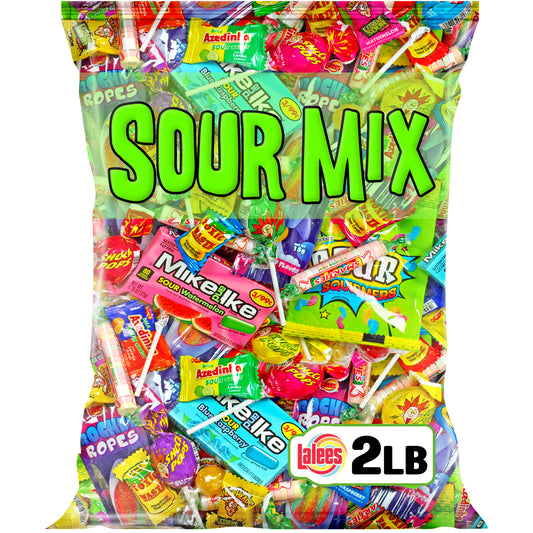 Bulk Sour Candy - Sour Candy Variety Pack - 2 Pounds - Extreme Sour Bulk Candies Mix - Individually Wrapped Candy Pinata - Assorted Candy for Goodie Bags - Sour Candy Party Favors for Kids