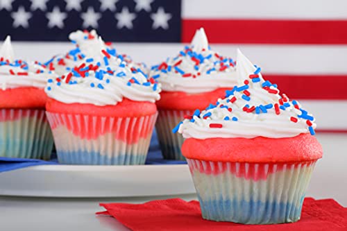 A Great Surprise Red, White, Blue SPRINKLES - Memorial Day Jimmies - Team Spirit Toppings - American Jimmies - Bulk Toppings - 1.6 LB