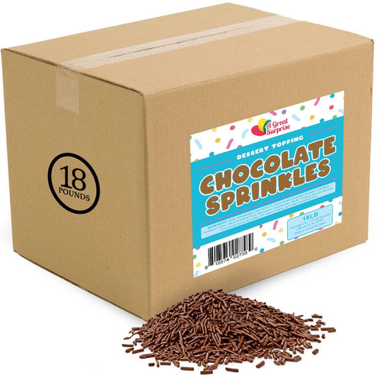 BULK Chocolate Sprinkles - 18 LB Case - Wholesale Bulk Toppings, Great for Bakeries & Ice Cream Shops