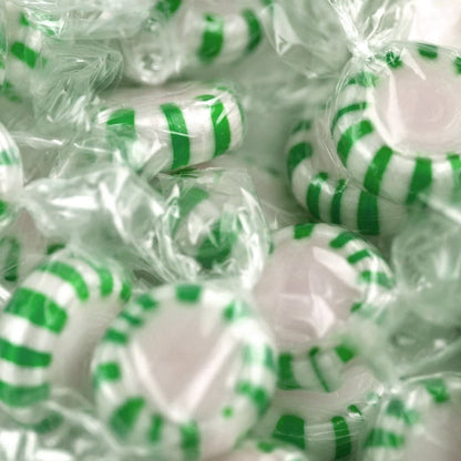 Spearmint Mints Starlight - 4 LB Bulk Hard Candies - Mint Candy - Green and White Mints - Individually Wrapped - Refreshing Candy Suckers