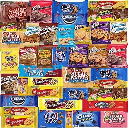 Cookie Assortment - 40 Piece Variety - Cookies Individually Wrapped - Grab and Go Snacks - Cookie Gift Box - Snack Assortment - Variety Pack Cookies - Back to School Cookies