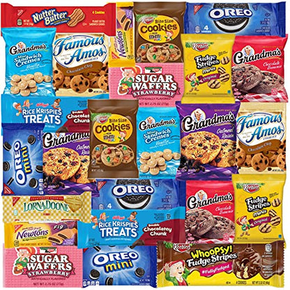 Cookie Assortment - 25 Piece Variety Pack - Cookies Individually Wrapped - Grab and Go Snacks - Care Package - Cookie Gift Box - Variety Pack Cookies - Back to School Cookies