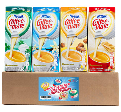 Coffee-Mate Creamer Singles - Nestle Coffee Mate Liquid Creamer Singles, Variety Pack Including Original, French Vanilla, Irish Creme and Hazelnut 200 Count