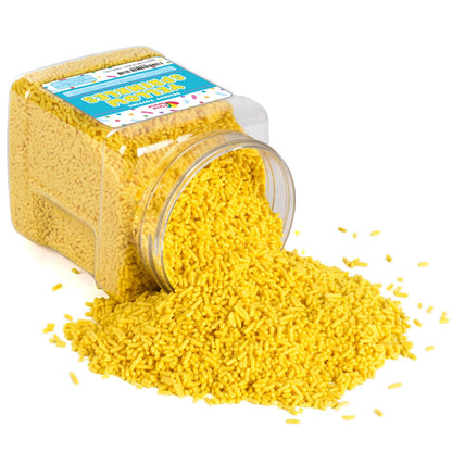 Yellow Sprinkles - 1.6 LB Bulk Dessert Toppings - Colorful Jimmies for Baking - Yellow Sprinkles in Resealable Container - Spring, Summer Dessert Toppings