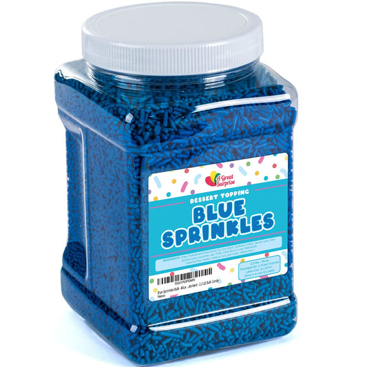 Blue Sprinkles - 2.2 LB - Blue Sprinkles for Baby Shower, Gender Reveal - Bulk Sprinkles for Cake Decorating - Blue Jimmies for Ice Cream, Cupcakes, Cookies - Dessert Toppings