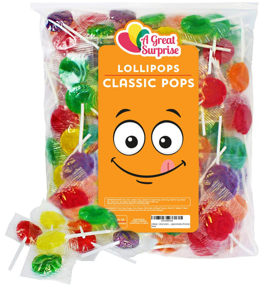 Lollipops - Candy Suckers - Classic Lollipops - Assorted Fruit Flavors - Parade Candies for Kids - Party Candy Goodie Bag Fillers - Pinata Stuffers