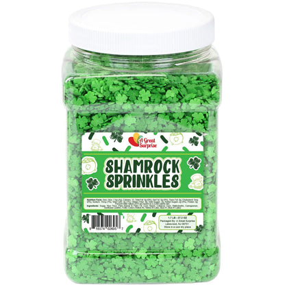St. Patricks Day Sprinkles - 1.7 Lb - Green Shamrock Sprinkles