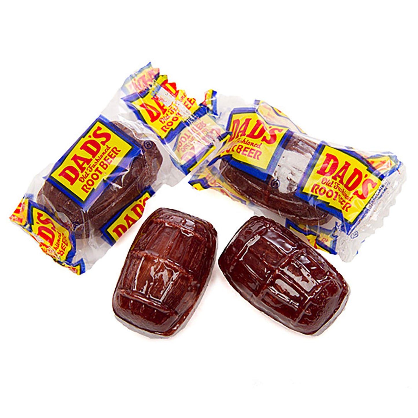 Dad's Root Beer Barrels - Washburn Hard Old Fashioned Candy Individually Wrapped, 4 LB Bulk Candy